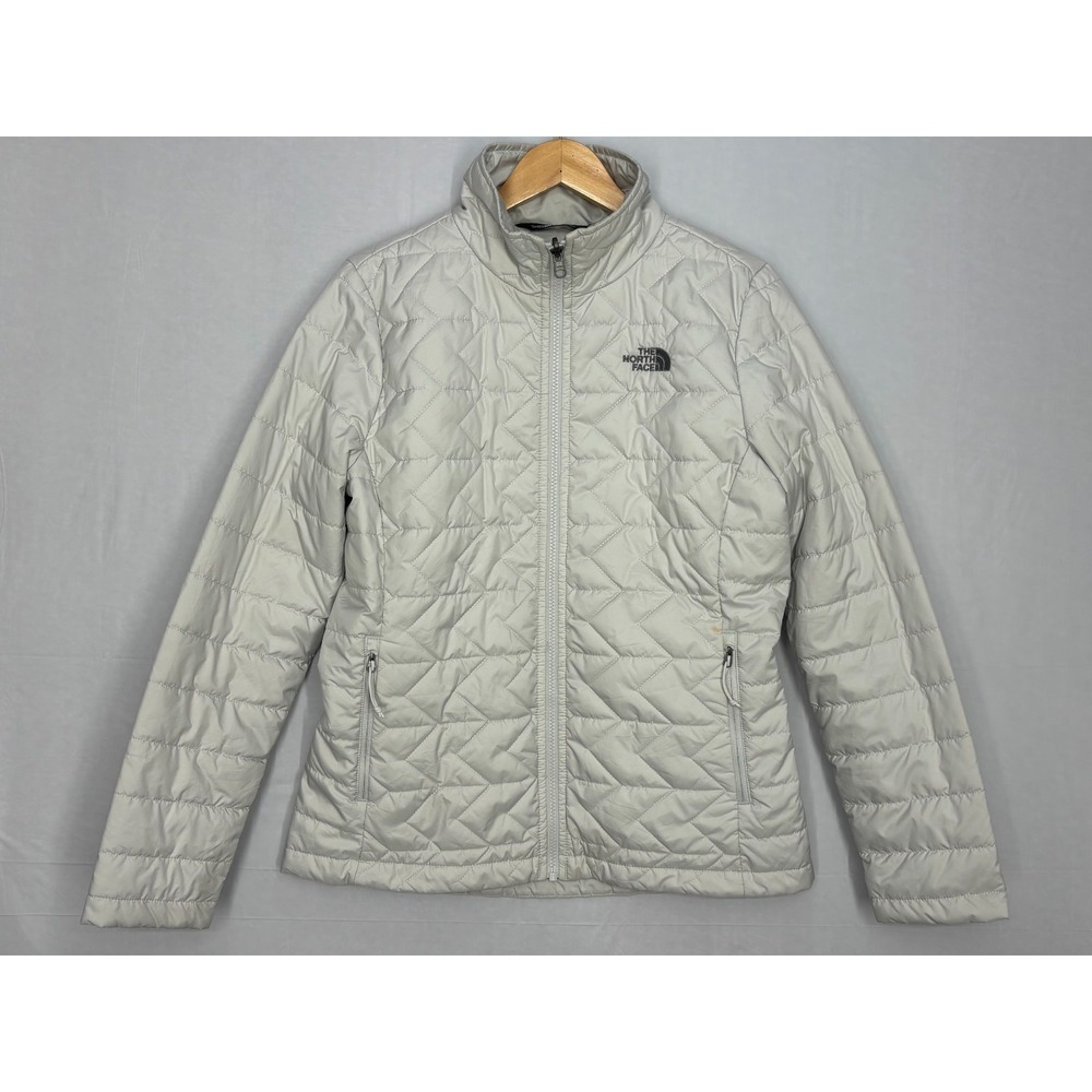 The North Face ThermoBall Eco Jacket Women’s Zipper Pockets Medium Light Gray